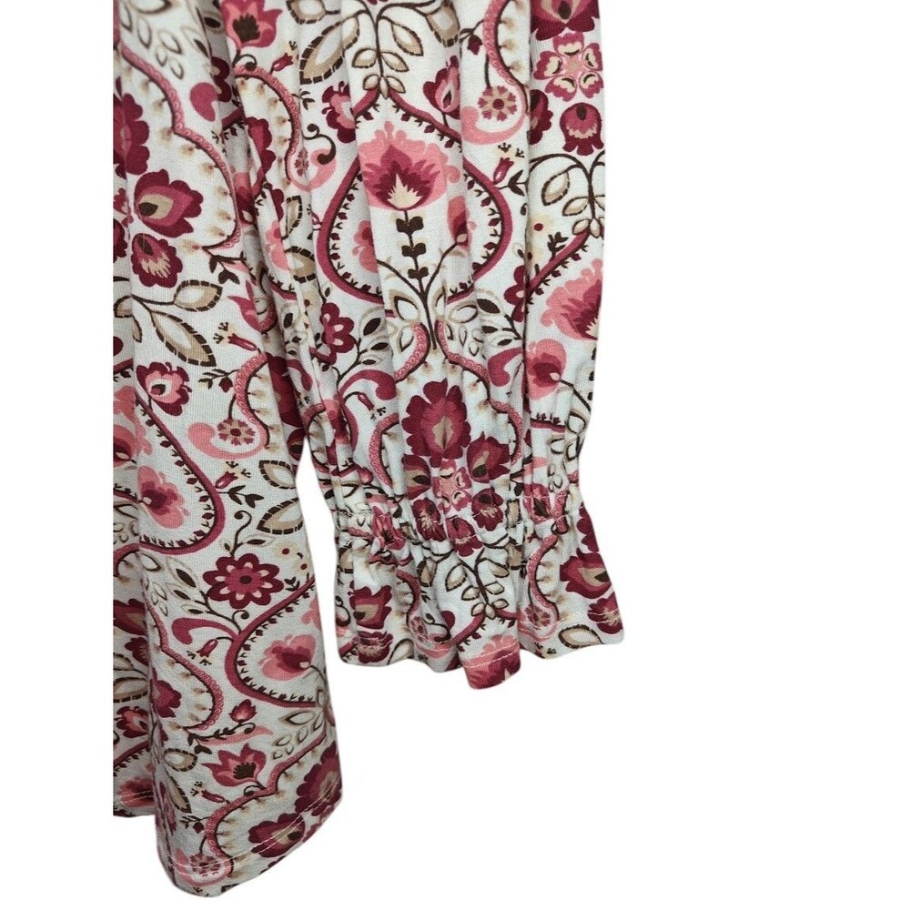 Matilda Jane Women’s M Boho Floral Tunic Blouse Long Sleeve Pink Embroidered - Picture 5 of 12
